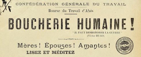 Appel  la mobilisation contre la guerre, 1913. Archives de Paris, D2U6 185.