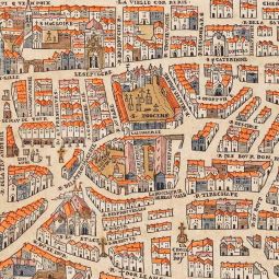 Dtail du plan de Paris dit plan Truschet et Hoyau, tabli sous le rgne d’Henri II, vers 1550. Archives de Paris, 1Fi 981.
