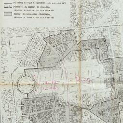 Plan de rnovation du quartier des Halles, 1968. Archives de Paris, PEROTIN /101/77/1 45.
