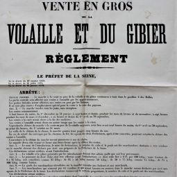 Rglement de la vente en gros de la volaille et du gibier, 25 mars 1878. Archives de Paris, 1338W 2052.
