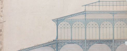 Dessin de Victor Baltard pour la serrurerie des combles d'un pavillon. Archives de Paris, ATLAS 552(25).