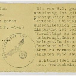 Papillon de rquisition de chambre d'htel pour les soldats allemands. Archives de Paris, PEROTIN/901/61/1/3 1. 