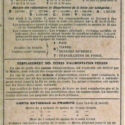 tablissement des catgories de consommateurs pour l'attribution des cartes de rationnement. Renouvellement. Archives de Paris, PEROTIN/609/52/1/1 1.