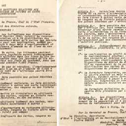 Loi de l'tat Franais contre le trafic de tickets de rationnement et le march noir, 17 septembre 1940. Archives de Paris, PEROTIN/609/52/1 1. 