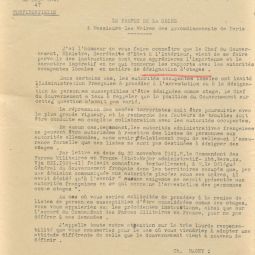 Lettre du prfet de la Seine aux maires des 20 arrondissements de Paris sur la dsignation d'otages. Archives de Paris, 1100W 10. 
