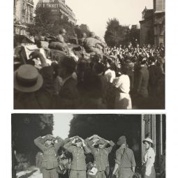 Arrive de la 2e division blinde  Paris et reddition allemande. Archives de Paris, D38Z 5 (haut), 11Fi 2697 (bas). 