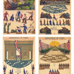 Planches de personnages  dcouper des moments forts de la Libration de Paris. Archives de Paris, 6AZ 18. 
