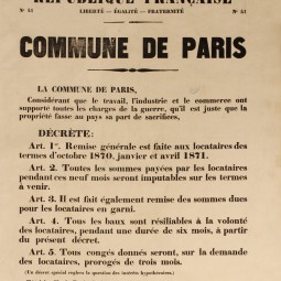 Dcret sur les loyers, 29 mars 1871. Archives de Paris, ATLAS 527.