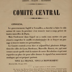 Adresse du comit central sur la rception de dlgations de Lyon, Bordeaux, Marseille et Rouen. 23 mars 1871. Archives de Paris, ATLAS 527.