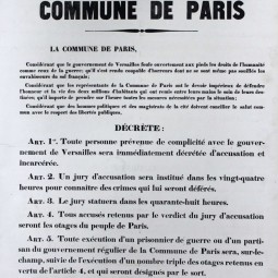 Dcret des otages, 6 avril 1871. Archives de Paris, ATLAS 528.