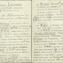  Liste des rfractaires et lches passs  l’ennemi , 1871. Archives de Paris VD6 2346.