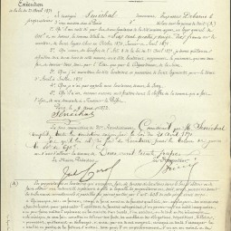 Formulaire d’indemnisation des propritaires pour les loyers non reus d’octobre 1870 et janvier et avril 1871, 9 aot 1872. Archives de Paris, DR6 190.