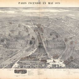 Plan de Paris incendi en 1871, 1871. Archives de Paris, 1Fi 1740.