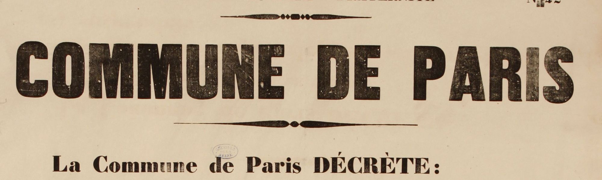 Affiche du gouvernement communal sur la conscription, 29 mars 1871. Archives de Paris, ATLAS 527.