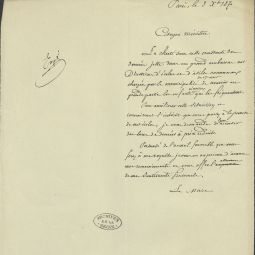 Lettre du maire du 17e arrondissement au ministre pour demander des bons de denres  prix rduit, 3 dcembre 1870. Archives de Paris, VD6 2360.