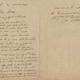 Lettre d’Augustin Caresme  sa mre, 30 janvier 1871. Archives de Paris, VD3 18.