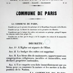 Affiche du dcret de sparation de l’glise et de l’tat, 3 avril 1871. Archives de Paris, ATLAS 528.