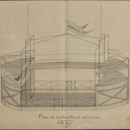 Plan de mitrailleuse arienne, par J.P.M Bernis, avril-mai 1871. Archives de Paris, VD3 9.