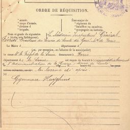 Ordre de rquisition du gymnase Huyghens (14e). D2T1  47.