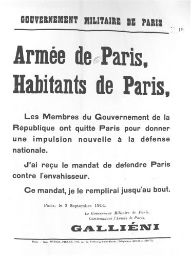 Affiche du gouvernement militaire de Paris. Archives de Paris, ATLAS 521.