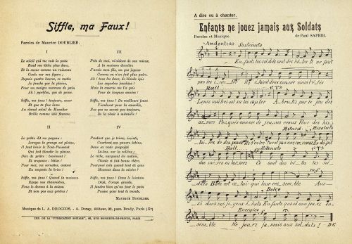 Chansons antimilitaristes, 1913. Archives de Paris, D2U6 185