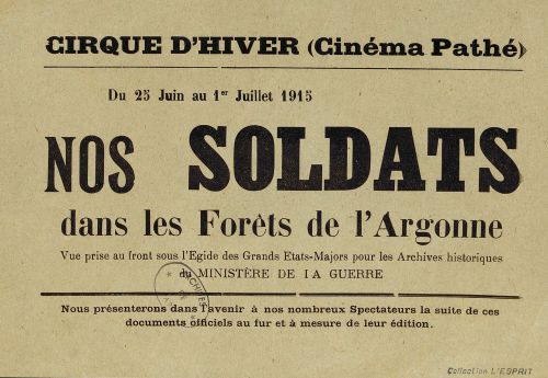Actualits filmes  destination de l'arrire, 1915. Archives de Paris, D18Z 2.