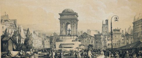 Le marché des Innocents, gravue de William Wyld, 1837. Archives de Paris, 15Fi 631. 