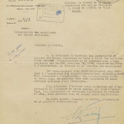 Lettre du comité d’organisation des commerces des produits de la mer et d’eau douce au préfet de la Seine, 18 juilet 1943. Archives de Paris, 1338W 1148.