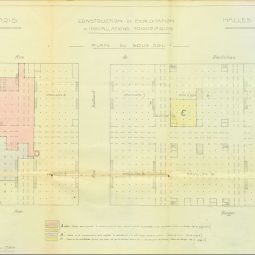 Plan des constructions des installations frigorifiques aux Halles, 1923. Archives de Paris, 1338W 324.