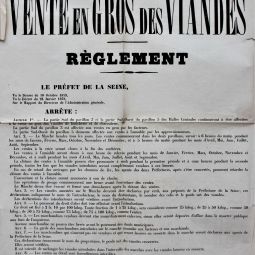 Règlement de la vente en gros des viandes, 25 mars 1878. Archives de Paris, 1338W 2052.
