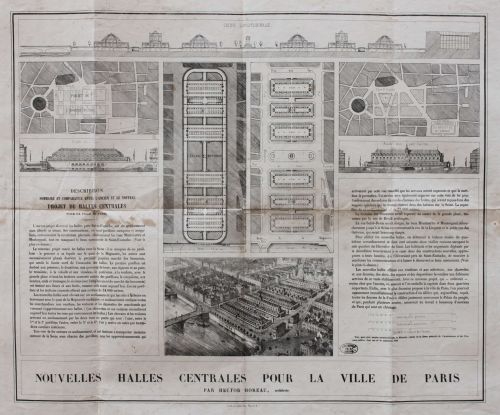 Projet pour les nouvelle Halles par Hector Horeau, 1851. Archives de Paris, VM21 1.