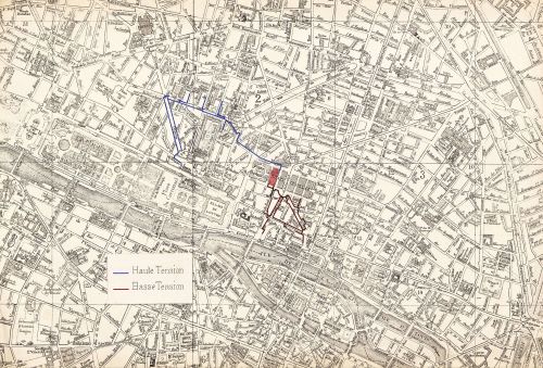 Le secteur lectrique municipal du quartier des Halles, 1893. Archives de Paris, V8O1 1256.