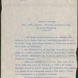Demande d’audience relative aux commandes de statuaires effectuées auprès de François Cogné, 1935. Archives de Paris, Perotin/10624/72/1 10.