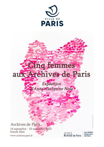 Affiche de l'exposition "Cinq femmes aux Archives de Paris"