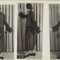 Modèle « Feuille morte » (robe), déposé par Jeanne Lanvin, le 20 août 1924, sous le n°7740 auprès du greffe des tissus du Conseil de prud’hommes de la Seine. Archives de Paris, D12U10 723. 