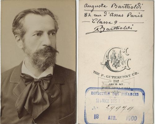 Portrait carte de visite dAuguste Bartholdi pour lExposition universelle de Paris 1900. Collection Legrand. Archives de Paris, D29Z 166. 