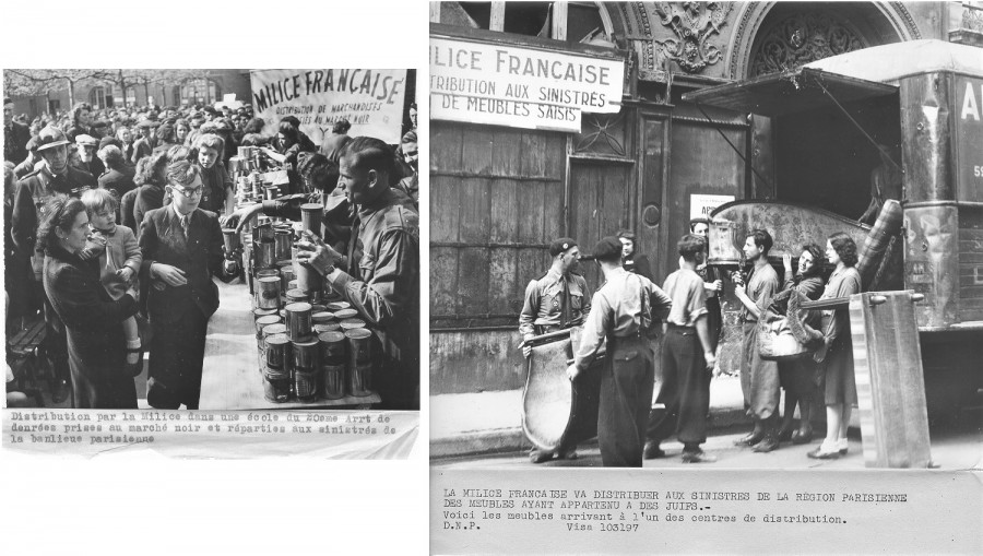Reportage photographique sur les actions " caritatives " de la milice  Paris. Archives de Paris, D38Z 5.