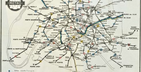 Plan du métro parisien. Archives de Paris, PEROTIN/10331/56/1 3. 