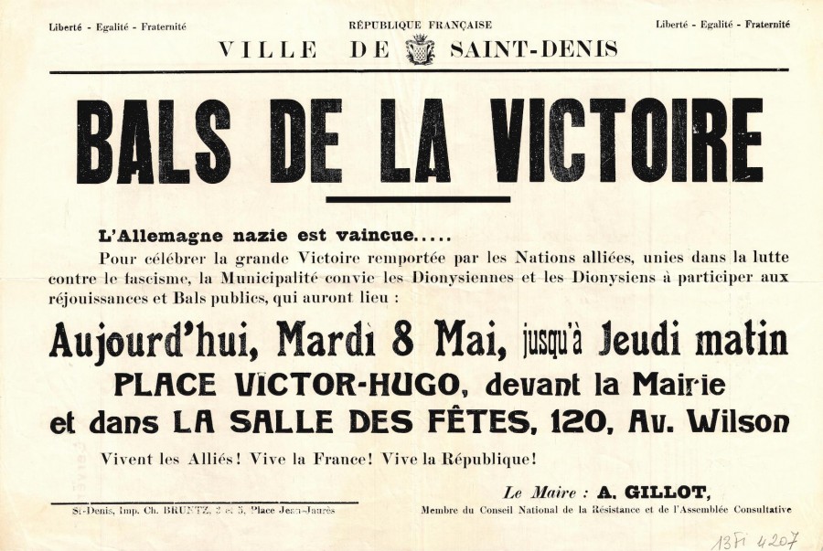 Célébration de la victoire des Alliés. Archives de Paris, 13Fi 4207. 