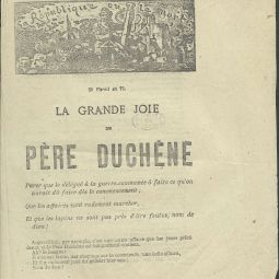 Une du Père Duchêne (n° 60), 15 mai 1871. Archives de Paris, DE1 BESSIER 1.