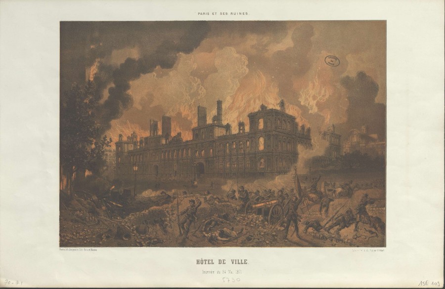 Incendie de l&#8217;Htel de Ville, 1871. Archives de Paris, 15Fi 109.
