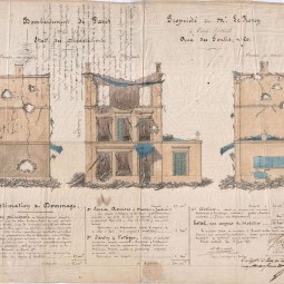 Bombardement de Paris : propriété de M. Le Rosey à Auteuil, 1er juillet 1871. Archives de Paris, Plans 6005.