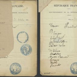 Listes des membres proposés pour former un gouvernement le 31 octobre 1870. Archives de Paris, 1AZ 10 dossier 99 pièce 10 (vue 1 et vue 2).