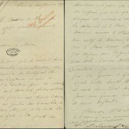 2 lettres de demande de secours adressées au maire du 17e arrondissement par des gardes nationaux, 21 et 28 janvier 1871, VD3 15. 
