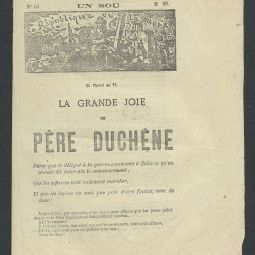 Une du Père Duchêne n°60, 15 mai 1871. Archives de Paris, DE1 BESSIER 1. 