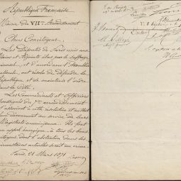 Pétitions des commandants et officiers de la garde nationale du 7e arrondissement, 21 mars 1871. Archives de Paris, VD6 1536, dossier 2. 