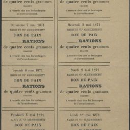 Bons de pain, mai 1871. Archives de Paris, VD6 1566.