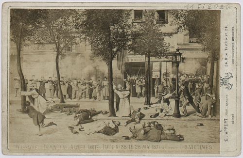 assacre des Dominicains d&#8217;Arcueil, route d&#8217;Italie n°38, le 25 mai 1871 à 4 heures (13 victimes), E. Appert. Archives de Paris, 11Fi 2026.