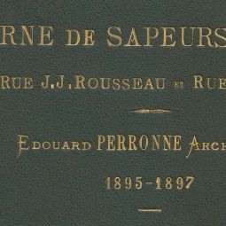 Album photographique « caserne de sapeurs-pompiers, rue J.J. Rousseau et rue du Jour, Edouard Perronne Architecte, 1895-1897 ». Archives de Paris, ATLAS 1012.