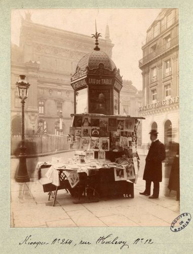 Kiosque n° 264, rue Halévy, n° 12, 35,2 x 27,2 cm, 1906. Archives de Paris, 11Fi 169. 